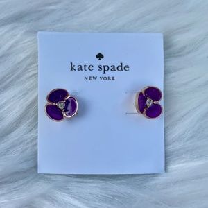 NEW Kate Spade Flower Stud Earrings - Purple